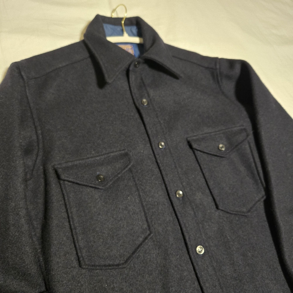 Pendleton 100% Virgin Wool Jacket, Heavy Shirt, Size M, Navy - Picture 8 of 12
